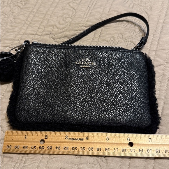 Coach Black Shearling Wristlet Clutch - Picture 7 of 8